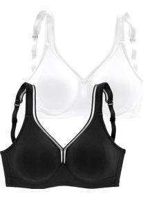sheego Gro&szlig;e Gr&ouml;&szlig;en T-Shirt-BH, schwarz+wei&szlig;, Gr&ouml;&szlig;e 80D - Damen