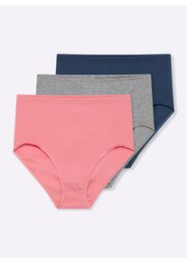 Speidel sheego Große Größen Slip mit Glanzbandeinfassung, koralle + blau + grau, Größe 52/54 - Damen