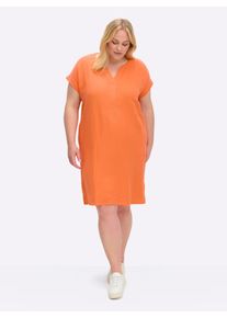 sheego Gro&szlig;e Gr&ouml;&szlig;en Sommerkleid in Musselin-Qualit&auml;t, orange, Gr&ouml;&szlig;e 52 - Damen