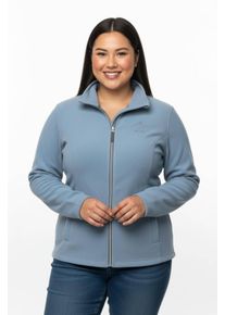 sheego Gro&szlig;e Gr&ouml;&szlig;en Fleecejacke mit schr&auml;gen Rei&szlig;verschluss-Taschen, bleu, Gr&ouml;&szlig;e 48 - Damen