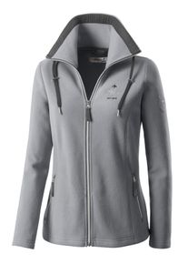 sheego Gro&szlig;e Gr&ouml;&szlig;en Fleecejacke mit schr&auml;gen Rei&szlig;verschluss-Taschen, hellgrau-meliert, Gr&ouml;&szlig;e 50 - Damen