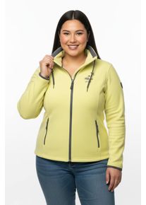 sheego Gro&szlig;e Gr&ouml;&szlig;en Fleecejacke mit schr&auml;gen Rei&szlig;verschluss-Taschen, zitrone, Gr&ouml;&szlig;e 54 - Damen