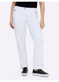 sheego Gro&szlig;e Gr&ouml;&szlig;en 5-Pocket-Jeans gerade geschnitten, wei&szlig;, Gr&ouml;&szlig;e 46 - Damen