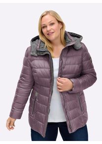 sheego Gro&szlig;e Gr&ouml;&szlig;en Steppjacke mit abnehmbarer Kapuze, mauve, Gr&ouml;&szlig;e 26 - Damen