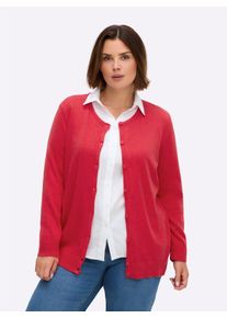 sheego Gro&szlig;e Gr&ouml;&szlig;en Strickjacke aus reiner Baumwolle, korallenrot, Gr&ouml;&szlig;e 48 - Damen