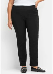 sheego Große Größen Stretch-Hose mit innenliegendem Dehnbund, schwarz, Größe 40 - Damen