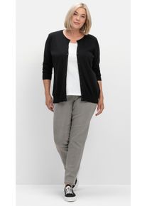 sheego Gro&szlig;e Gr&ouml;&szlig;en Strickjacke aus reiner Baumwolle, schwarz, Gr&ouml;&szlig;e 44 - Damen