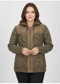 sheego Große Größen Strickjacke , hinten glatt gestrickt, braun-meliert, Größe 40 - Damen