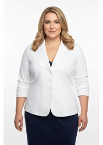 sheego Gro&szlig;e Gr&ouml;&szlig;en Jackenblazer mit Schulterpolstern, wei&szlig;, Gr&ouml;&szlig;e 48 - Damen