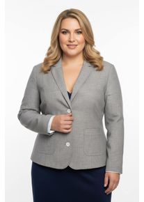 sheego Große Größen Jackenblazer mit Schulterpolstern, taupe, Größe 38 - Damen