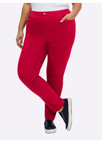 sheego Gro&szlig;e Gr&ouml;&szlig;en Bengalinhose mit Zierrei&szlig;verschl&uuml;ssen, rot, Gr&ouml;&szlig;e 50 - Damen