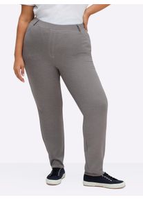 sheego Gro&szlig;e Gr&ouml;&szlig;en Hose innen w&auml;rmend angeraut, graphit-meliert, Gr&ouml;&szlig;e 46 - Damen