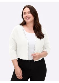 sheego Gro&szlig;e Gr&ouml;&szlig;en Bolero in Feinstrick-Qualit&auml;t, ecru, Gr&ouml;&szlig;e 44 - Damen