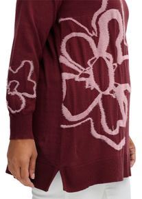 sheego Gro&szlig;e Gr&ouml;&szlig;en Pullover mit Intarsienmuster, bordeaux-gemustert, Gr&ouml;&szlig;e 44/46 - Damen