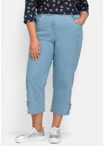 sheego Große Größen 7/8-Jeans mit Zierriegel am Abschluss, blue-bleached, Größe 42 - Damen