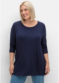 sheego Große Größen Longshirt in A-Form, marine, Größe 38 - Damen