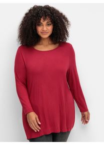 sheego Gro&szlig;e Gr&ouml;&szlig;en Longshirt in A-Form, kirsche, Gr&ouml;&szlig;e 48 - Damen