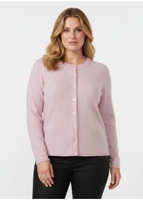sheego Gro&szlig;e Gr&ouml;&szlig;en Feinstrickjacke mit Kaschmir, ros&eacute;-meliert, Gr&ouml;&szlig;e 44/46 - Damen