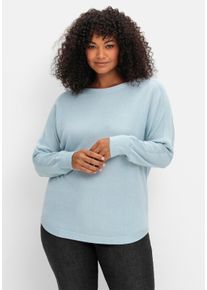sheego Gro&szlig;e Gr&ouml;&szlig;en Langarm-Pullover in Jersey-Strick, hellblau, Gr&ouml;&szlig;e 48 - Damen