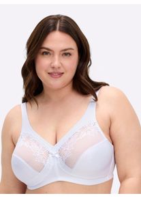 Glamorise sheego Große Größen Minimizer-BH ohne Bügel mit Spitzeneinsatz, weiß, Größe 80F - Damen