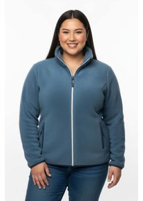 sheego Gro&szlig;e Gr&ouml;&szlig;en Fleecejacke mit Rei&szlig;verschluss-Taschen, topas, Gr&ouml;&szlig;e 54 - Damen