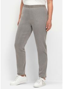 sheego Große Größen Schlupfjeans schmal geschnitten, grey denim, Größe 25 - Damen