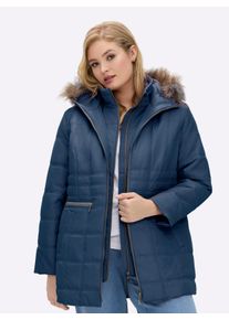 sheego Gro&szlig;e Gr&ouml;&szlig;en Steppjacke mit abnehmbarer Kapuze, wattiert, dunkelblau, Gr&ouml;&szlig;e 44 - Damen