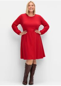 sheego Große Größen Jerseykleid mit elastischen Bündchen, rot, Größe 40 - Damen