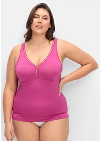 wäschepur sheego Große Größen BH-Hemd mit elastischem Zierband, magenta, Größe 42 - Damen