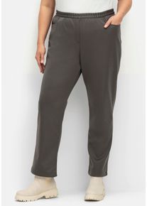 sheego Gro&szlig;e Gr&ouml;&szlig;en Thermohose mit Fleece-Futter, anthrazit, Gr&ouml;&szlig;e 44 - Damen