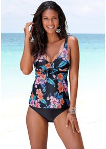 Lascana sheego Gro&szlig;e Gr&ouml;&szlig;en B&uuml;gel-Tankini, schwarz-bunt-bedruckt, Gr&ouml;&szlig;e 38D - Damen