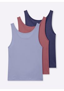 wäschepur sheego Große Größen Achseltop mit breiten Trägern, bleu + marine + bordeaux, Größe 40/42 - Damen