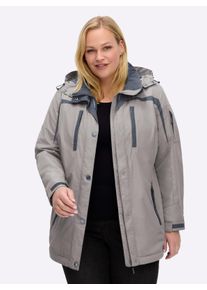 sheego Gro&szlig;e Gr&ouml;&szlig;en Funktionsjacke wind- und wasserabweisend, grau, Gr&ouml;&szlig;e 44 - Damen