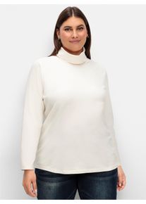 sheego Gro&szlig;e Gr&ouml;&szlig;en Rollkragenshirt mit langen &Auml;rmeln, champagner, Gr&ouml;&szlig;e 40 - Damen