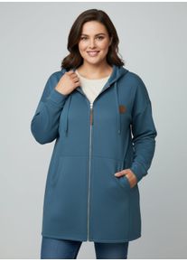 sheego Gro&szlig;e Gr&ouml;&szlig;en Sweatjacke mit 2-Wege-Rei&szlig;verschluss, topas, Gr&ouml;&szlig;e 50 - Damen