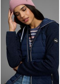 Polarino sheego Gro&szlig;e Gr&ouml;&szlig;en Strickfleecejacke, navy m&eacute;lange, Gr&ouml;&szlig;e 44 - Damen