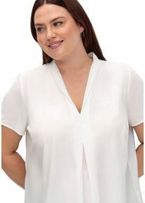 sheego Gro&szlig;e Gr&ouml;&szlig;en Tunika mit Kellerfalte am V-Ausschnitt, wei&szlig;, Gr&ouml;&szlig;e 46 - Damen