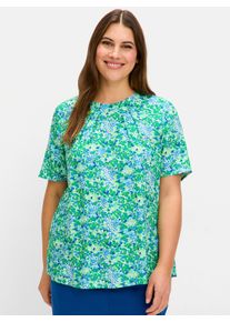 sheego Gro&szlig;e Gr&ouml;&szlig;en Tunika in A-Linie, blattgr&uuml;n-gemustert, Gr&ouml;&szlig;e 46 - Damen