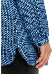 sheego Gro&szlig;e Gr&ouml;&szlig;en Tunika mit Minimal-Druck, Longform, tiefblau-gemustert, Gr&ouml;&szlig;e 46 - Damen