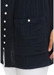 sheego by Joe Browns sheego Gro&szlig;e Gr&ouml;&szlig;en Longbluse mit Knopfleiste und Taschen., marine, Gr&ouml;&szlig;e 46 - Damen