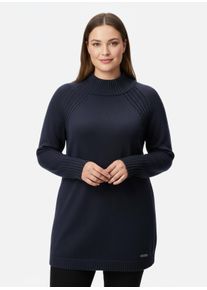 sheego Gro&szlig;e Gr&ouml;&szlig;en Longpullover mit abgerundetem Saum, marine, Gr&ouml;&szlig;e 44 - Damen