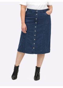 sheego Gro&szlig;e Gr&ouml;&szlig;en Jeansrock in Stretch-Qualit&auml;t, blue-stone-washed, Gr&ouml;&szlig;e 48 - Damen