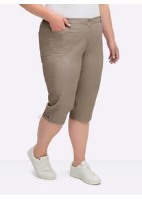 sheego Große Größen Caprihose mit Gummizug am Beinabschluss, taupe, Größe 22 - Damen