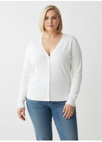 sheego Gro&szlig;e Gr&ouml;&szlig;en Strickjacke mit V-Ausschnitt, ecru, Gr&ouml;&szlig;e 46 - Damen