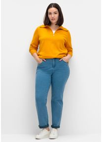 sheego Gro&szlig;e Gr&ouml;&szlig;en Troyer aus reiner Baumwolle, ocker, Gr&ouml;&szlig;e 54 - Damen