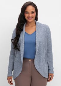 sheego Große Größen Strickjacke mit Schalkragen, rauchblau-meliert, Größe 46 - Damen