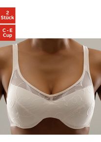 sheego Gro&szlig;e Gr&ouml;&szlig;en Minimizer-BH, puder+schwarz, Gr&ouml;&szlig;e 105D - Damen