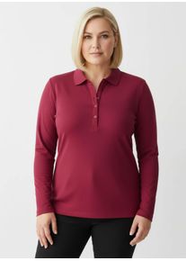 sheego Große Größen Poloshirt aus Baumwoll-Qualität, rot, Größe 52 - Damen