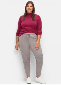 sheego Große Größen Strickpullover mit geripptem Stehkragen, weinrot, Größe 50 - Damen