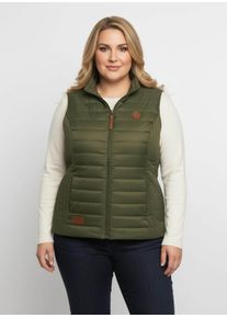 sheego Große Größen Steppweste mit leichter Wattierung, oliv, Größe 46 - Damen